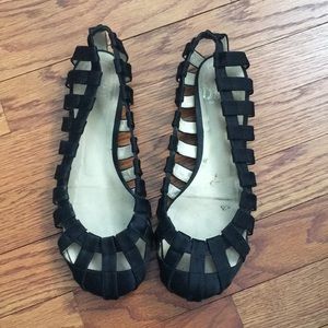 D&G Dolce & Gabbana black satin flats. Side 39